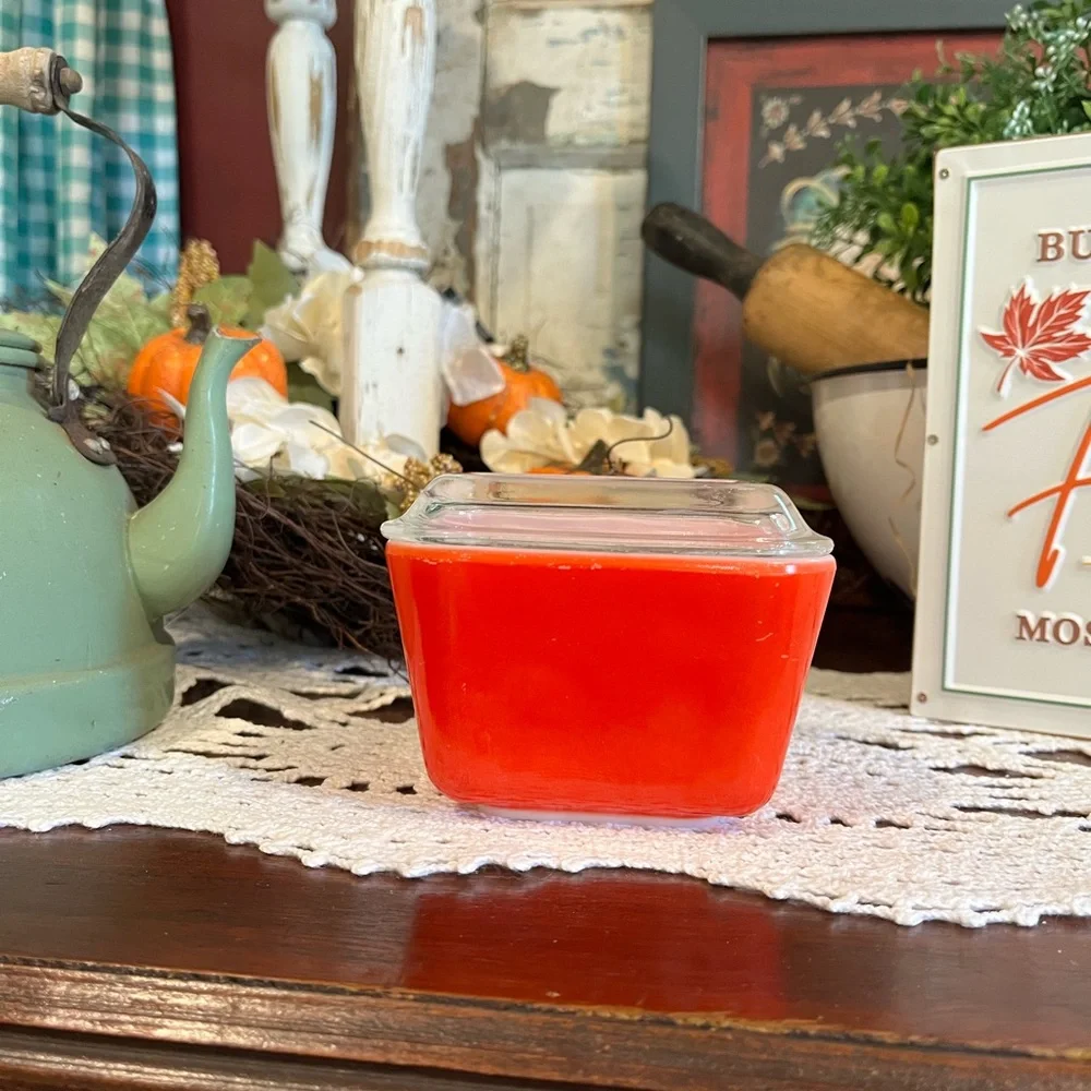 Pyrex Red Glass Container - Picture 1 of 16